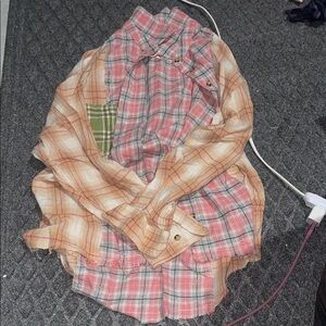 Women’s Flannel Shirt in Pink and Orange